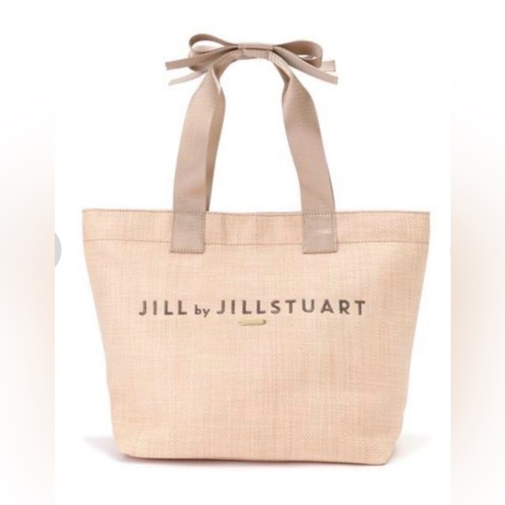 Jill by Jill Stuart Light Pink-Beige Woven Tote | Chic Minimal Designer Bag